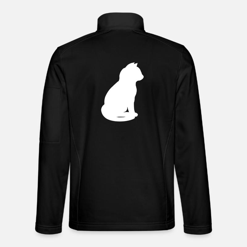 sitzende katzensilhouette v2 - Unisex Softshelljacke - Schwarz