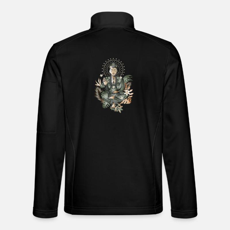 Buddha mit exotischen Blüten & Pflanzen Unisex Softshelljacke