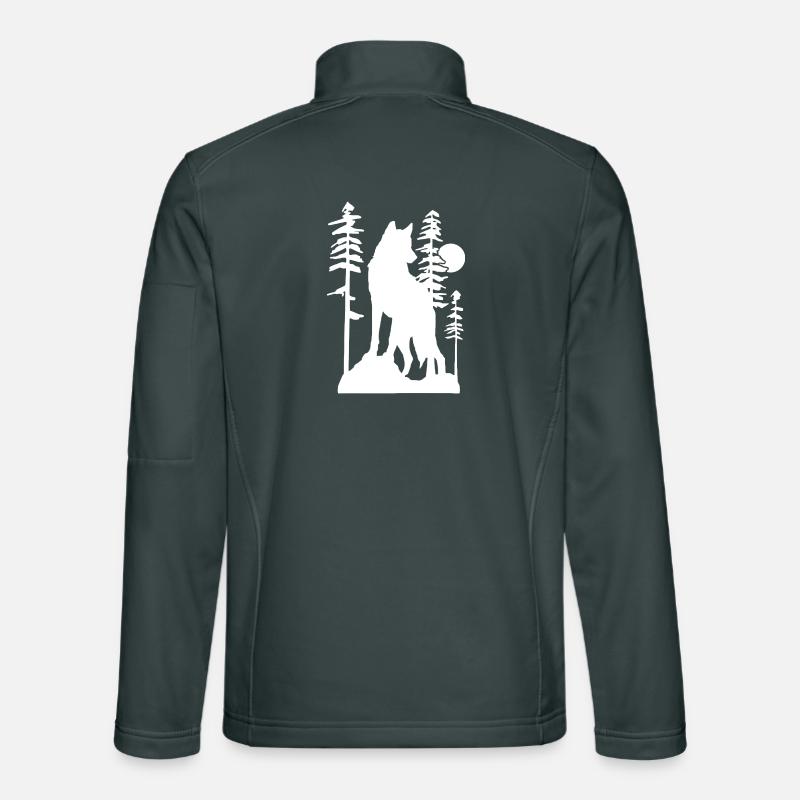 Mystical Wolf Howling at Full Moon Unisex Softshell Jacket