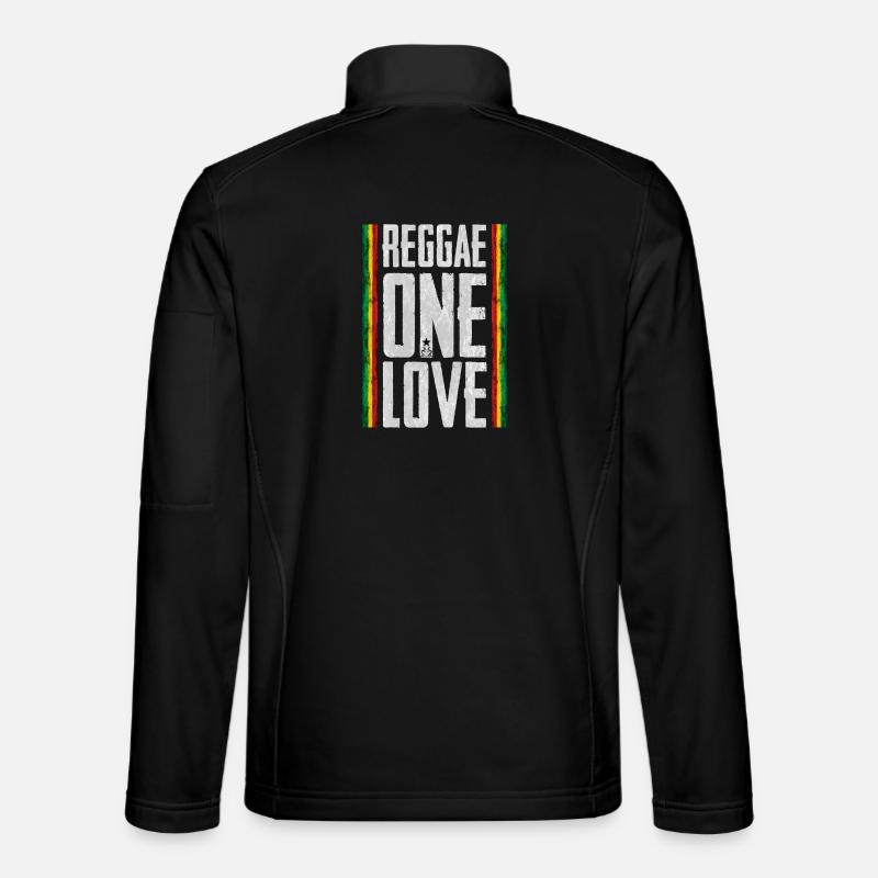 Reggae Love Design avec bannière - Veste en tissu softshell Unisexe - noir