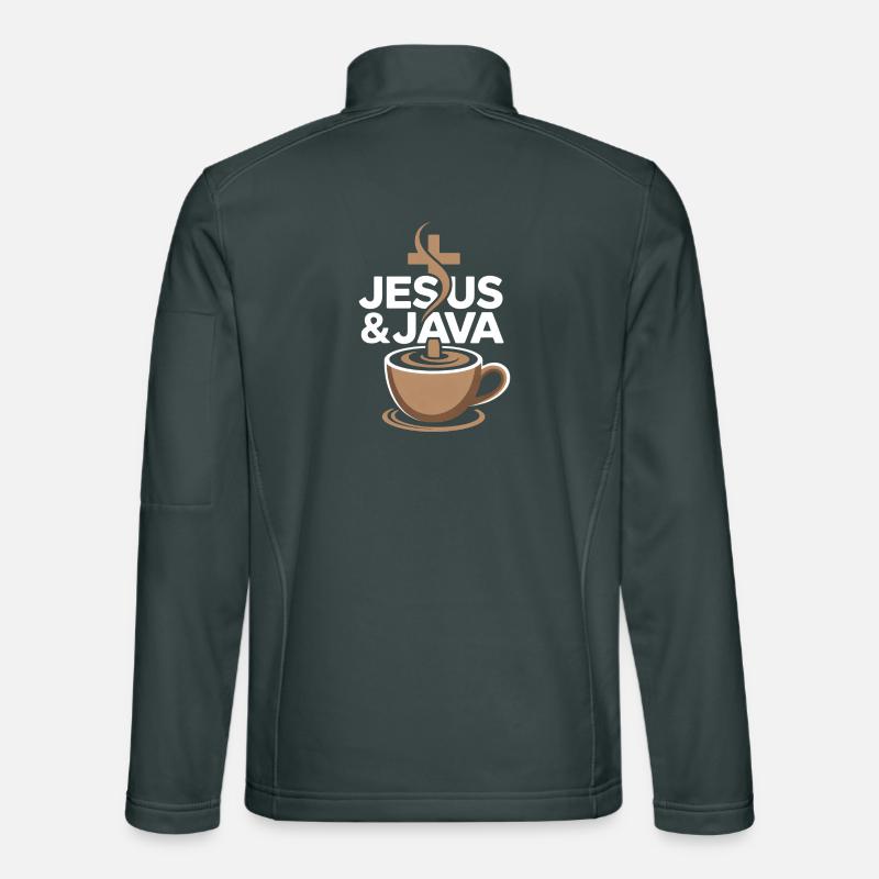 Inspiration et café avec Jésus et Java Veste en tissu softshell Unisexe