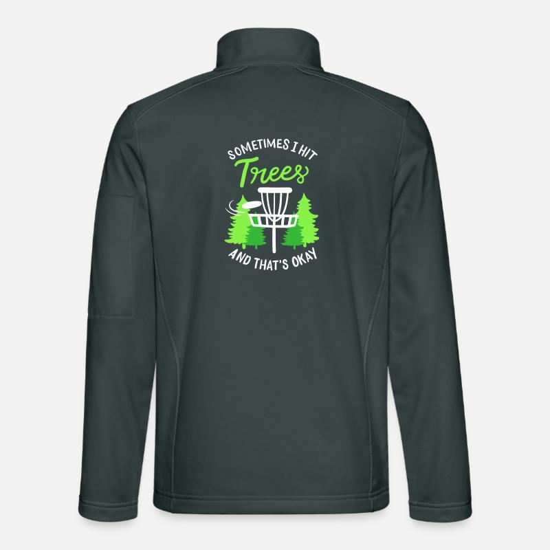Sometimes I Hit Trees Disc Golf Basket Art Unisex Softshell Jacket