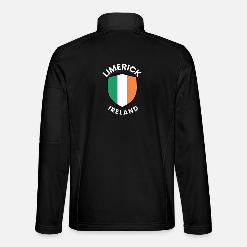 Limerick Ireland Flag Shield - Unisex Softshell Jacket - black