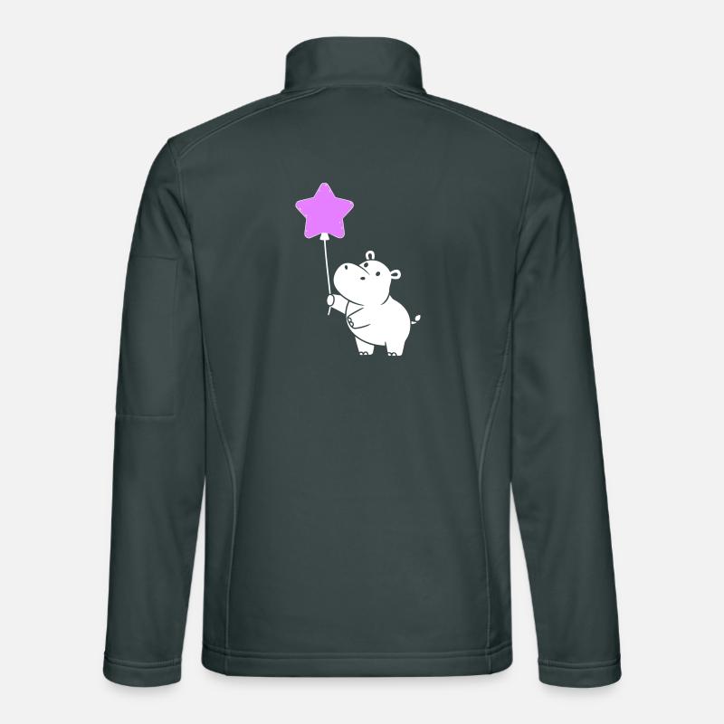 Süßes Nilpferd Stern Ballon Party Unisex Softshelljacke