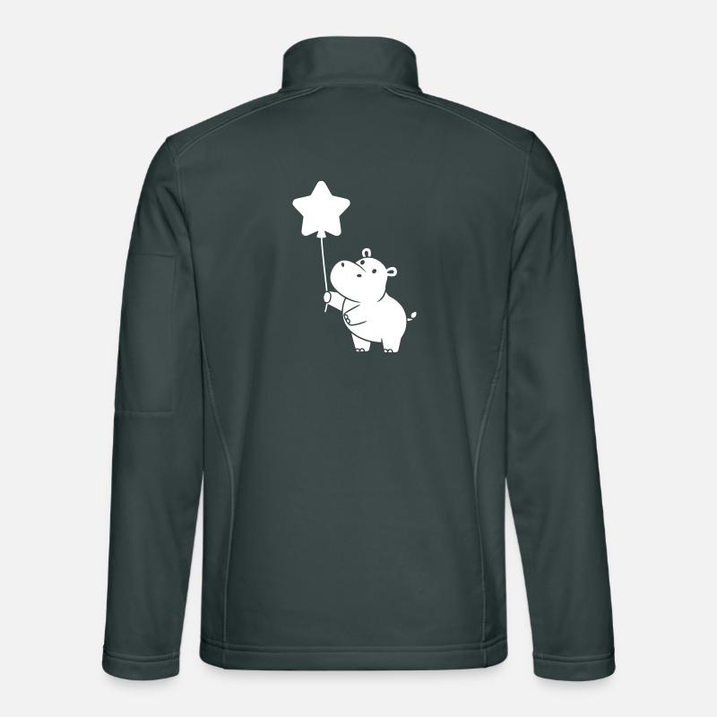 Silhouette de ballon étoile hippopotame Veste en tissu softshell Unisexe