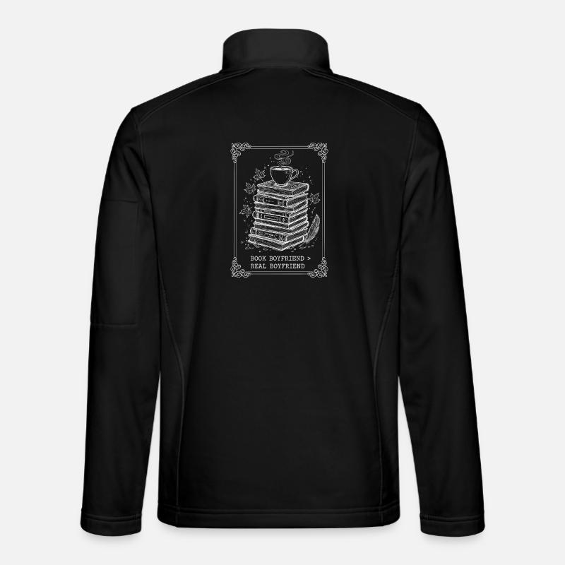 Book Boyfriend Book Stack - Unisex Softshell Jacket - black