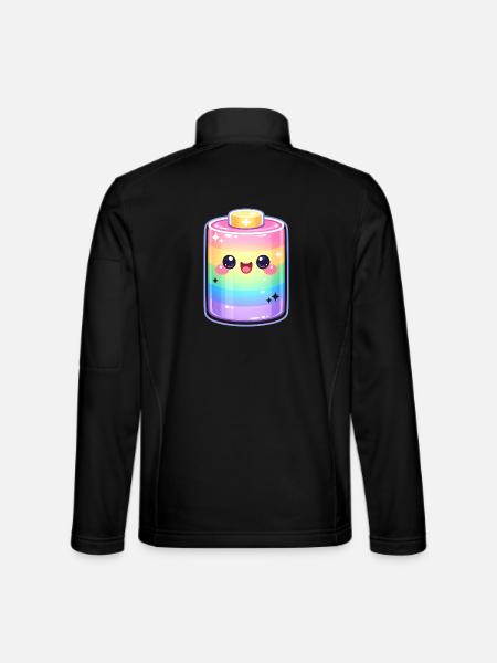 Kawaii Rainbow Bottle Magic - Unisex Softshell Jacket - black