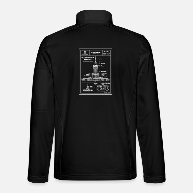 WARSZAWA Patent Blueprint - Unisex Softshell Jacket - black