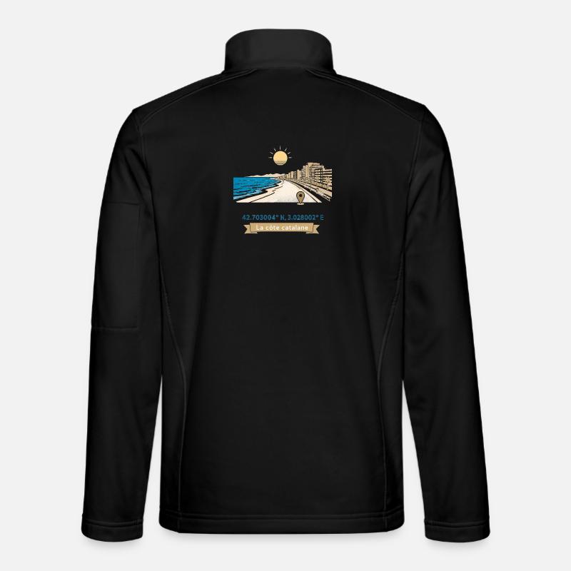 Canet en Roussillon - Promenade Méditerranéenne - Veste en tissu softshell Unisexe - noir