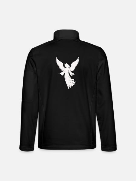 Angel silhouette with wings - Unisex Softshell Jacket - black