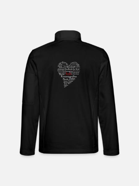 Juist Herz weiss - Unisex Softshelljacke - Schwarz