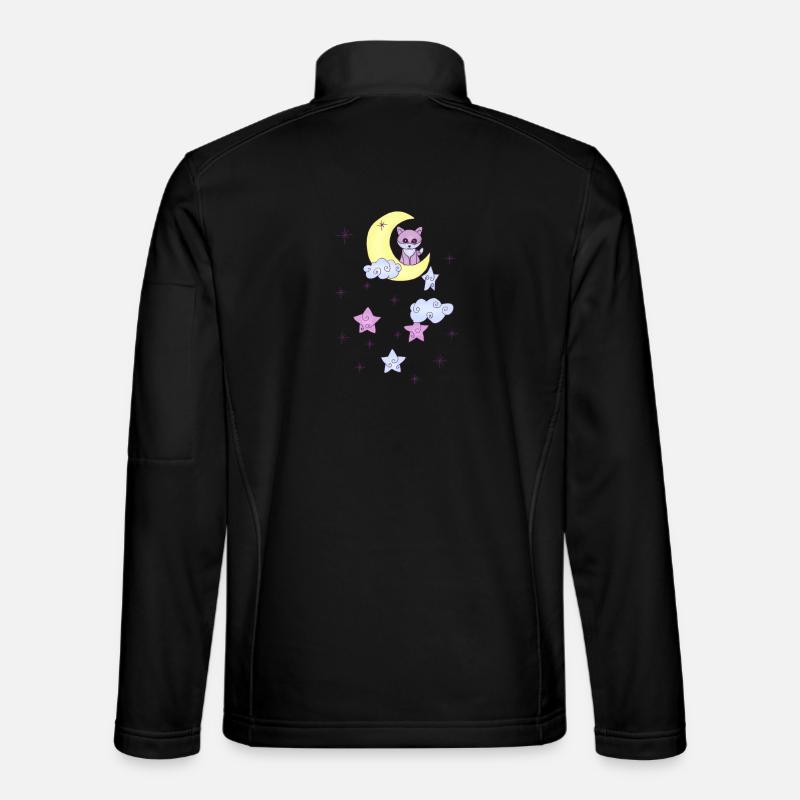 Fuchs im Mond - Unisex Softshelljacke - Schwarz