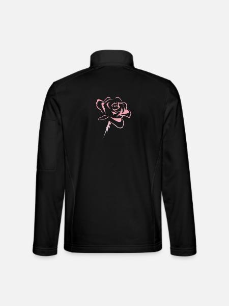 Flower, rose - Unisex Softshell Jacket - black