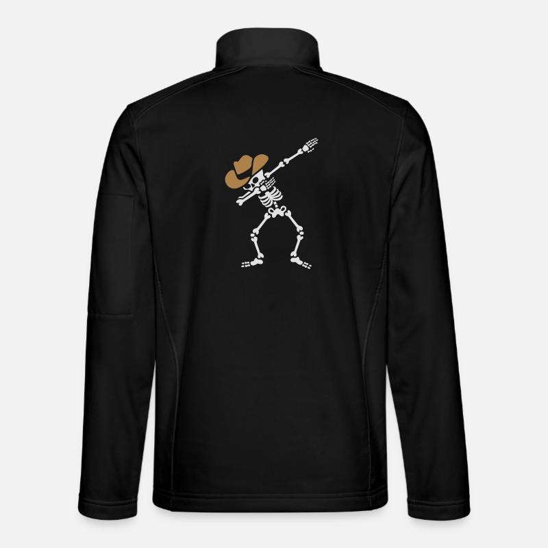 Dab skeleton dabbing cowboy - Unisex Softshell Jacket - black
