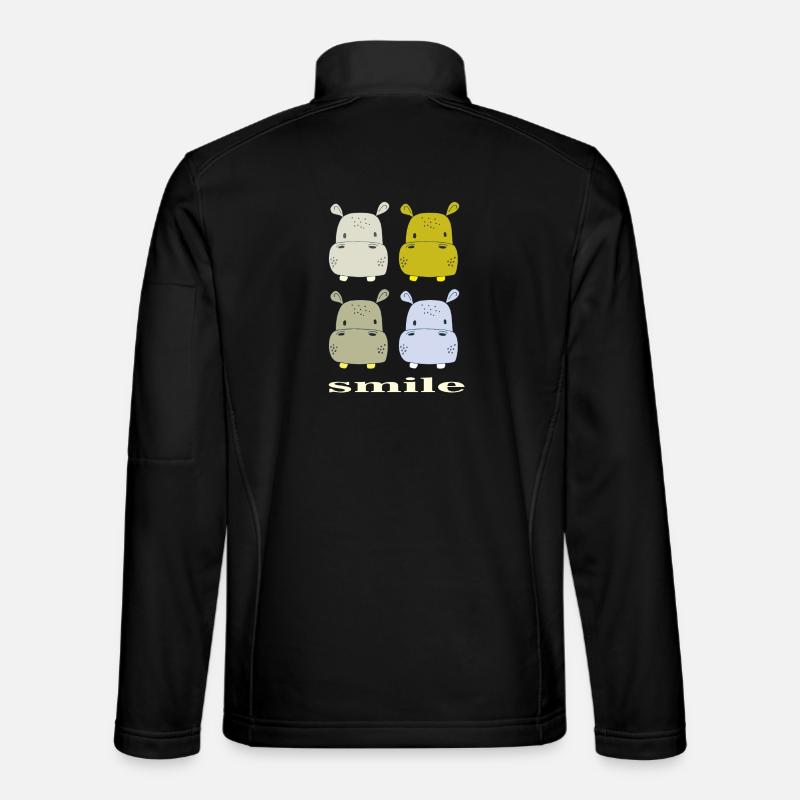 nilpferd smile - Unisex Softshelljacke - Schwarz