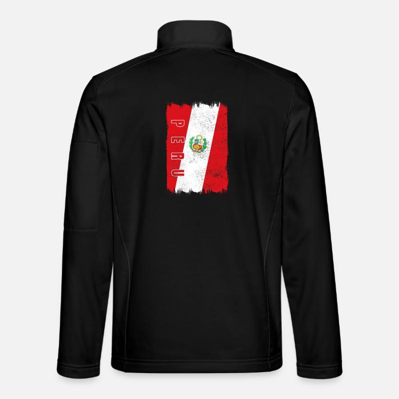 Peru Flag - Unisex Softshell Jacket - black