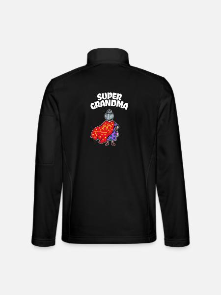 Old Woman Glasses Statement Grandma Magnanimous Senior Citizen - Unisex Softshell Jacket - black - Back