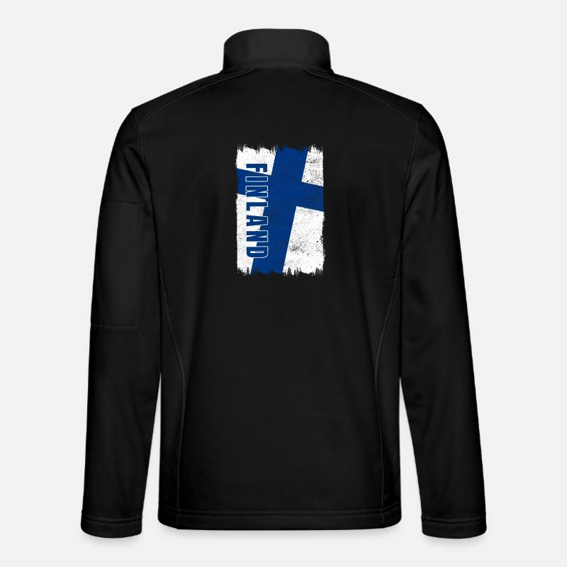 Finnland Flagge - Unisex Softshelljacke - Schwarz