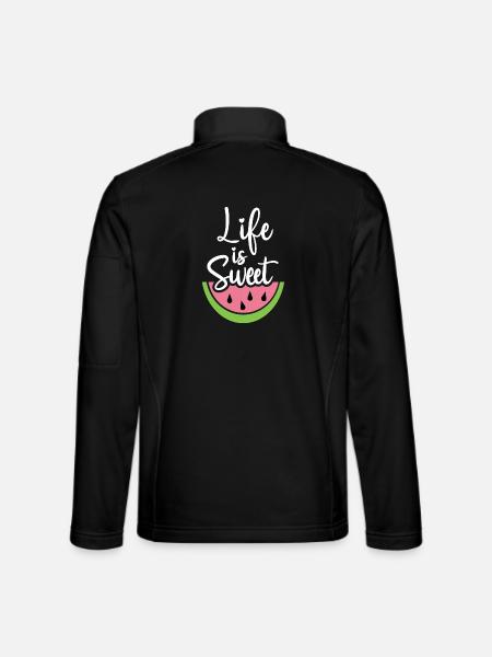 Das Leben ist süß - Unisex Softshelljacke - Schwarz - Hinten