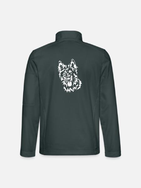 Tiger Kopf "Black Edition" - Unisex Softshelljacke - Dunkelgrau - Hinten