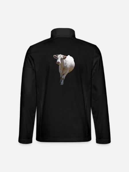 Personalisiertes Kuh-T-Shirt Geschenk für Bauern - Unisex Softshelljacke - Schwarz