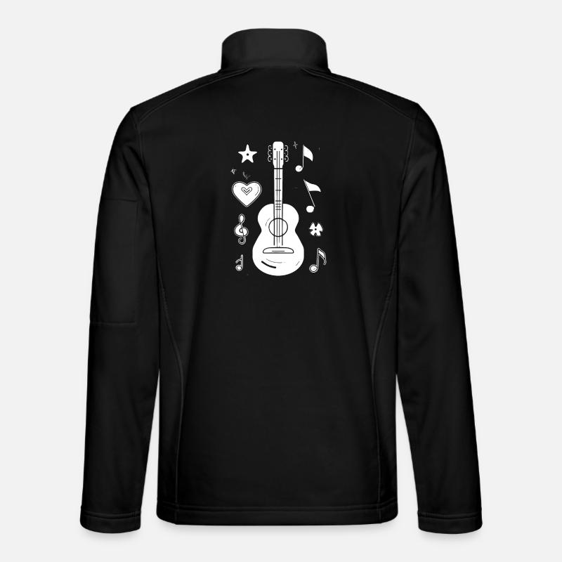 Dessin de ukulélé - Veste en tissu softshell Unisexe - noir