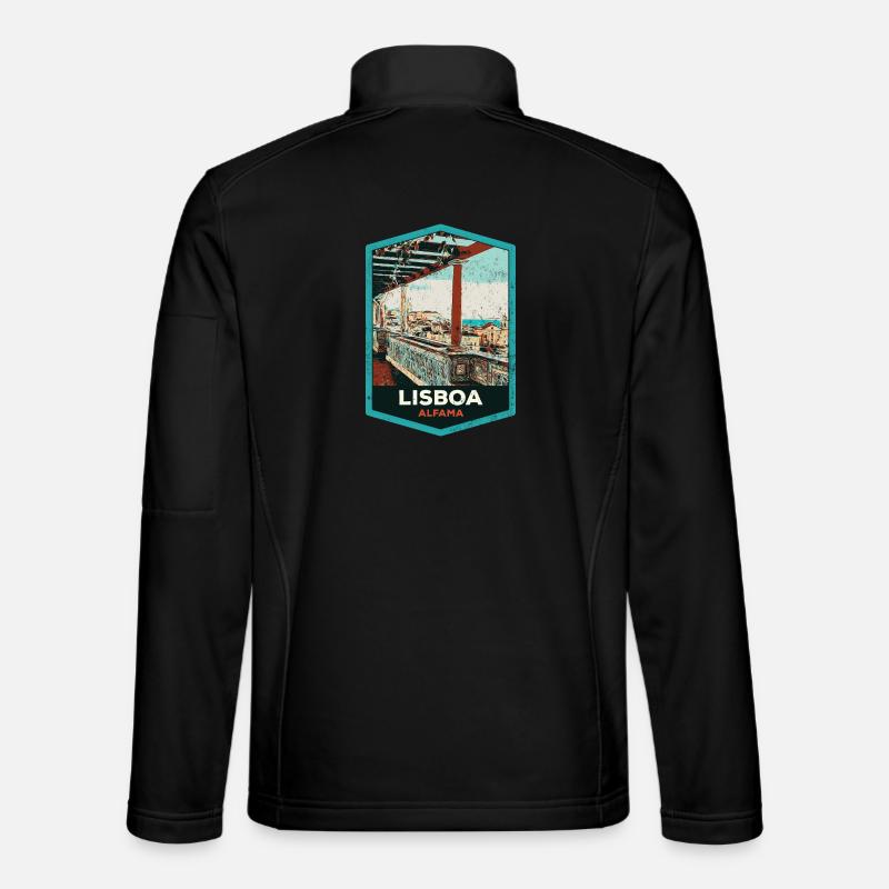 Illustration Alfama, Lisbon - Unisex Softshell Jacket - black