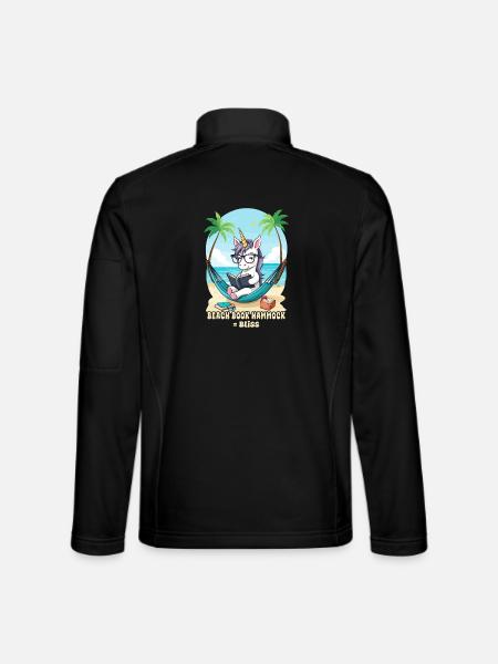 Einhorn mit Buch - Unisex Softshelljacke - Schwarz