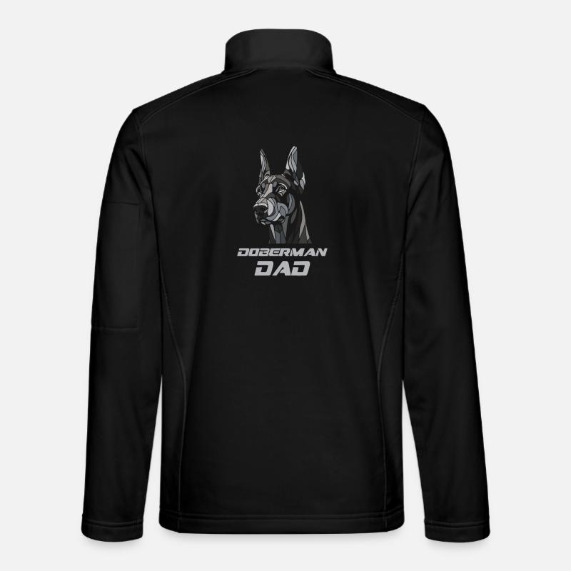 Dobermann Papa Hundekopf Unisex Softshelljacke