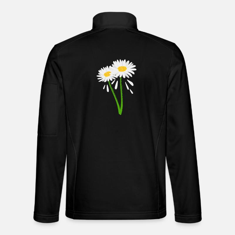 Fleur décorative sur tige verte Veste en tissu softshell Unisexe