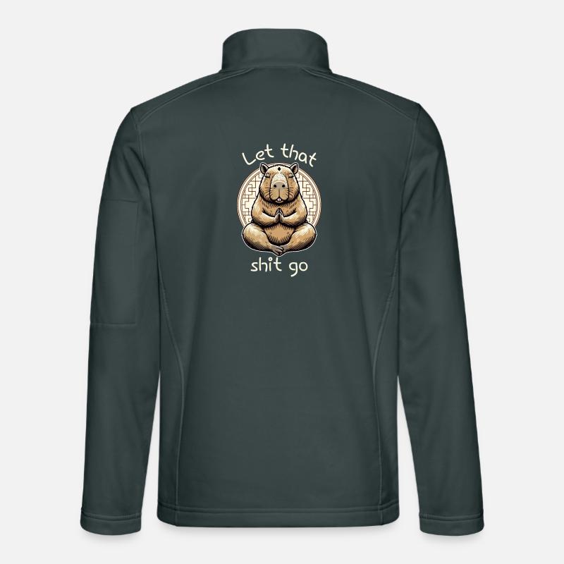 Let That Shit Go – Meditating Capybara Unisex Softshell Jacket