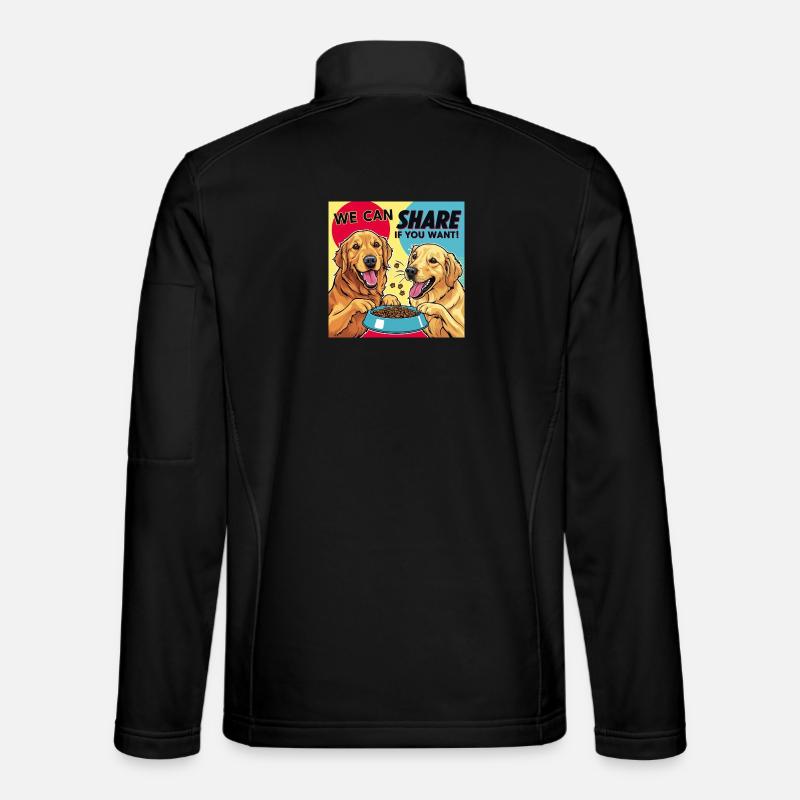 Comic Dogs - We Can Share If You Want - Unisex Softshell Jacket - black