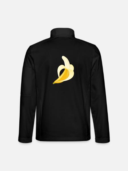 Banane jaune vif – motif - Veste en tissu softshell Unisexe - noir