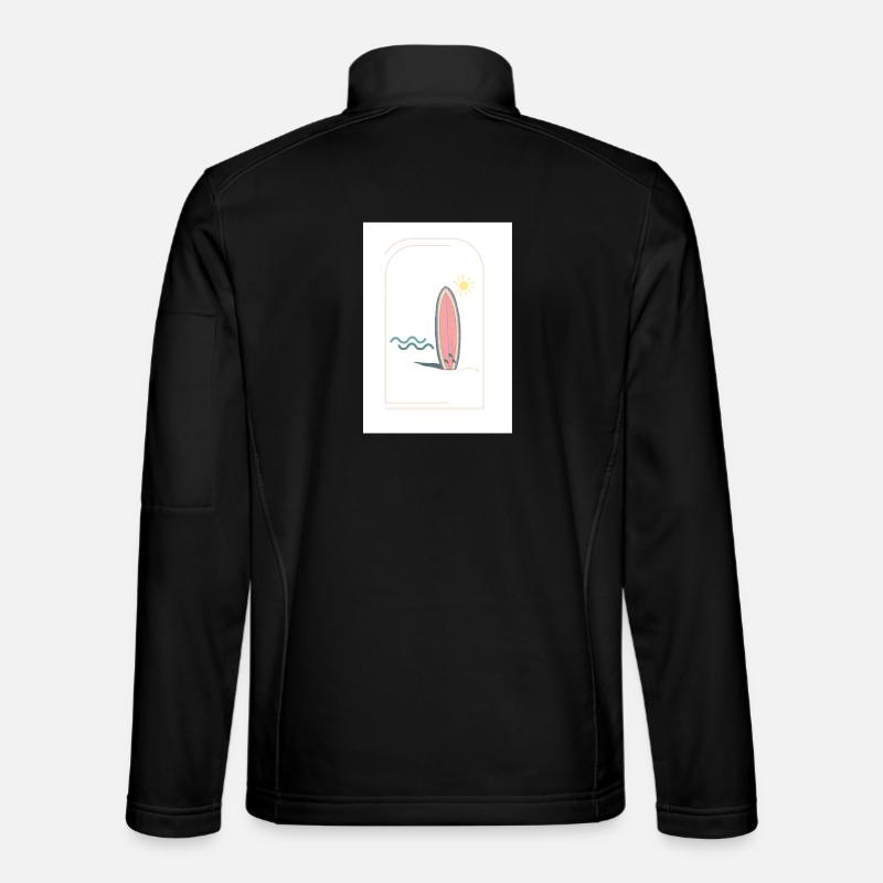 Surfboard Sunrise Design - Unisex Softshell Jacket - black