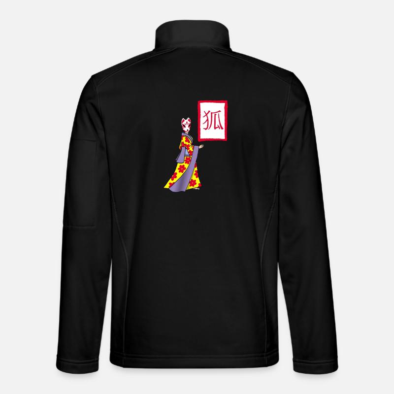 Fox Kitsune Manga - Unisex Softshelljacke - Schwarz