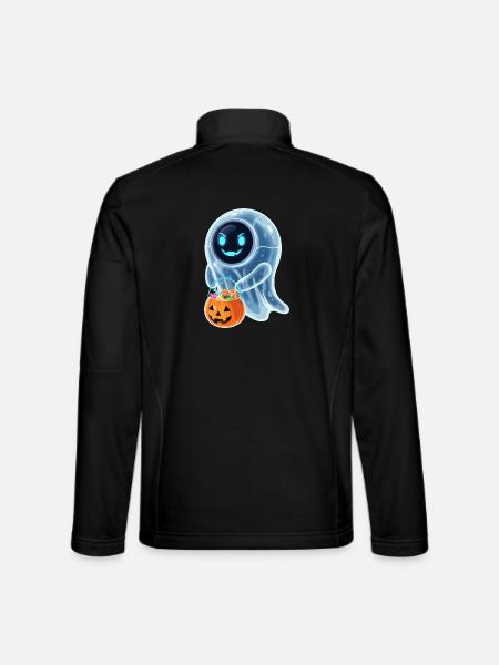 Roboter Geist mit Kürbiseimer - Unisex Softshelljacke - Schwarz