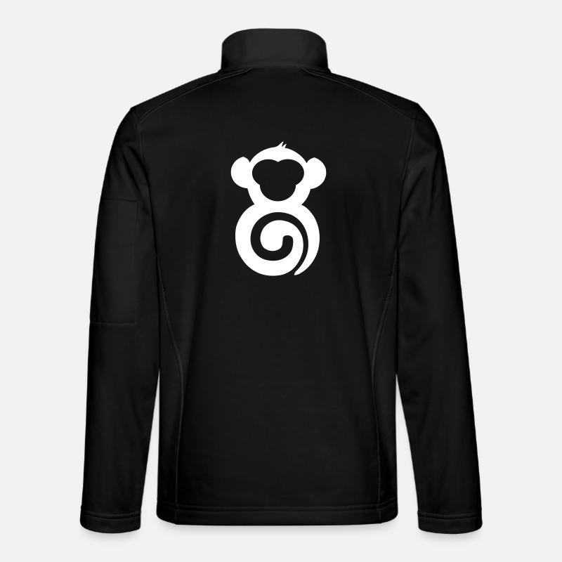 Monkey Spiral Logo Print - Unisex Softshell Jacket - black