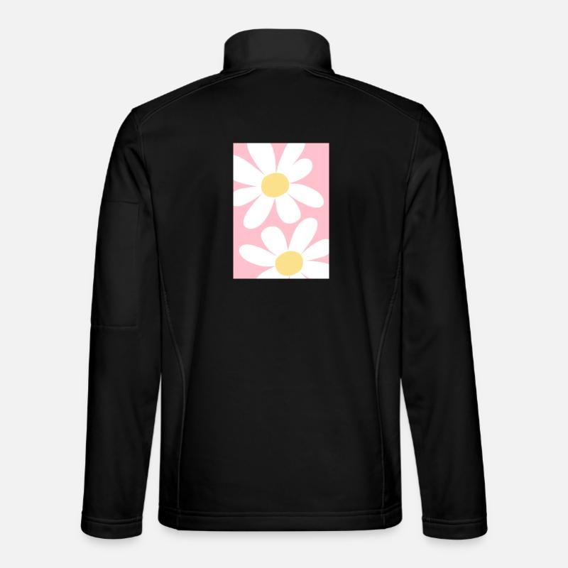 Pink with flowers - Unisex Softshell Jacket - black