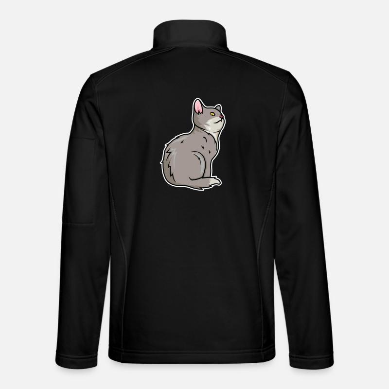 Kat Tegning - Unisex softshelljakke - sort