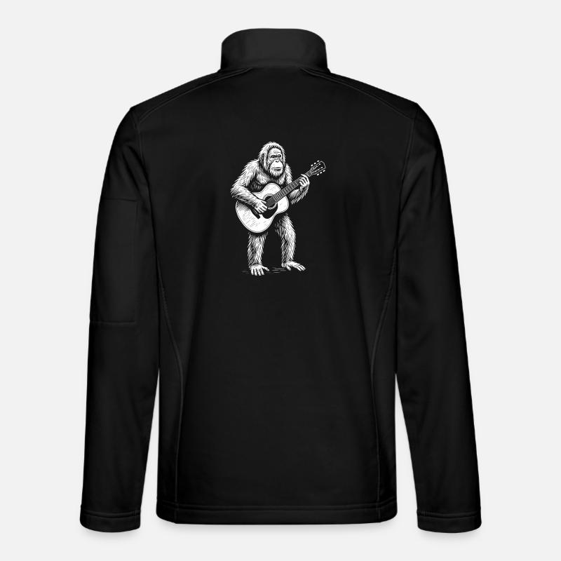 Orangutan Guitar Serenade - Unisex Softshell Jacket - black