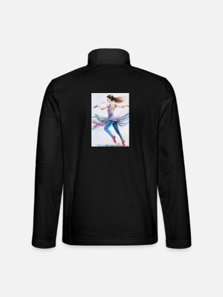Swirling Dancer in Pastels - Unisex Softshell Jacket - black