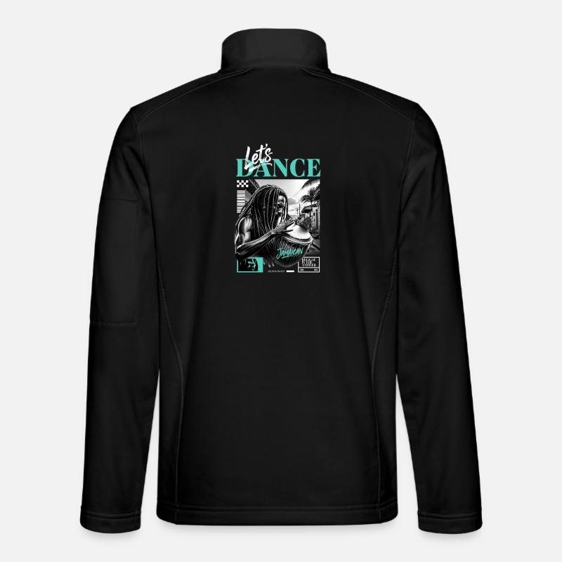 Lets Dance Jamaican Drummer - Unisex Softshell Jacket - black