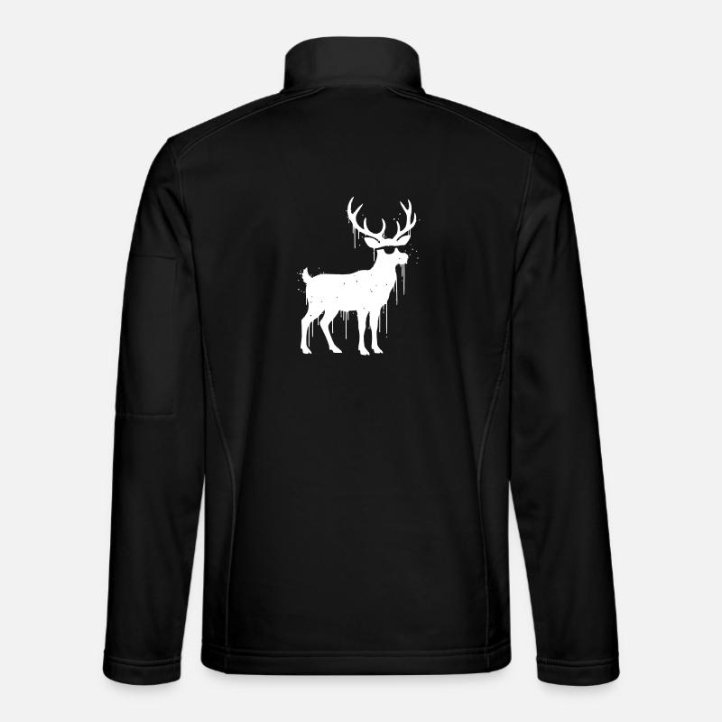 Rentier Graffiti Weihnachten Vektor - Unisex Softshelljacke - Schwarz