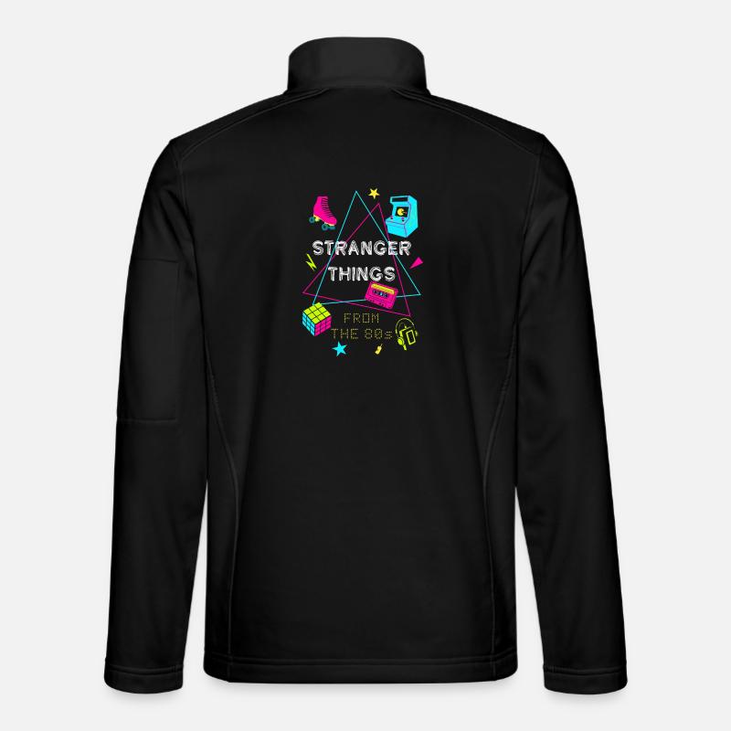 80er Neon Retro Gaming - Unisex Softshelljacke - Schwarz