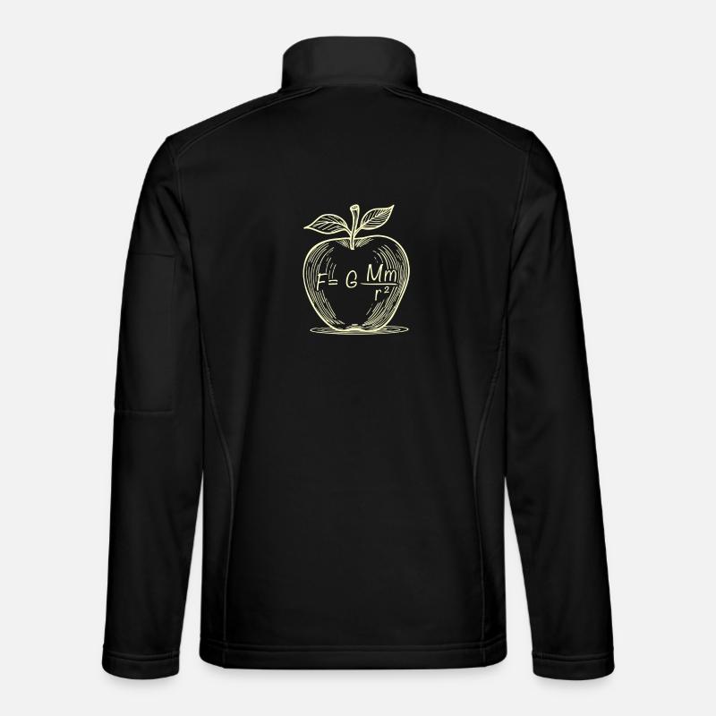 Pomme à gravité : dessin physique - Veste en tissu softshell Unisexe - noir