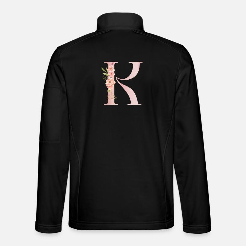 Pastell-R-Blumenmonogramm Unisex Softshelljacke