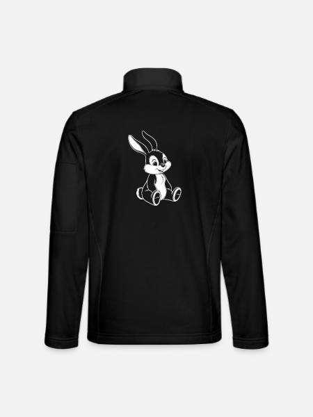 Lustiger Hase Süße Bunny Illustration - Unisex Softshelljacke - Schwarz