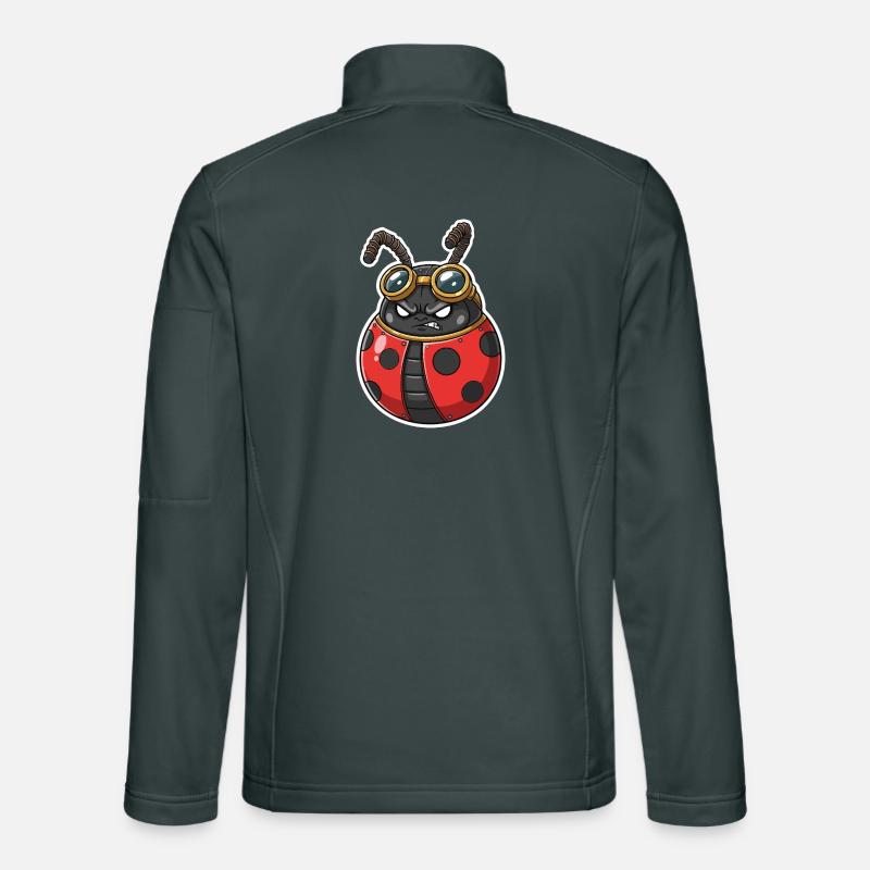 Steampunk Ladybug Red and Chrome Armor Unisex Softshell Jacket
