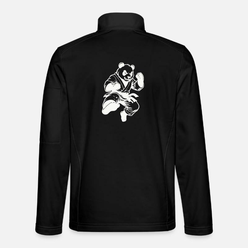 panda_kung_fu- - Unisex Softshelljacke - Schwarz