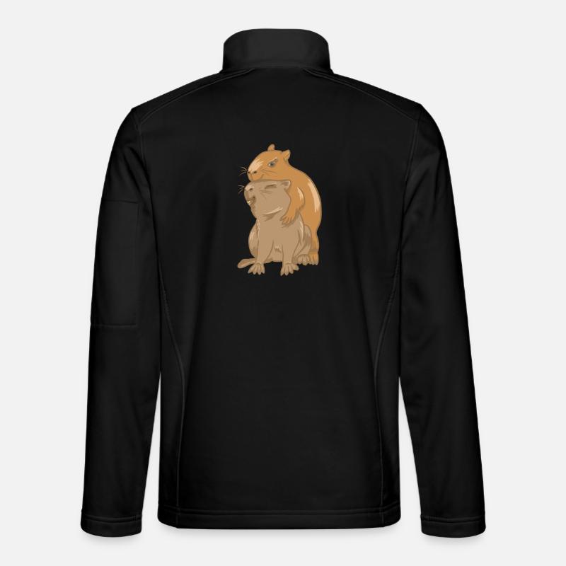 Hug of capybara babies - Unisex Softshell Jacket - black
